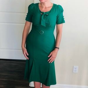 Spandex green dress.